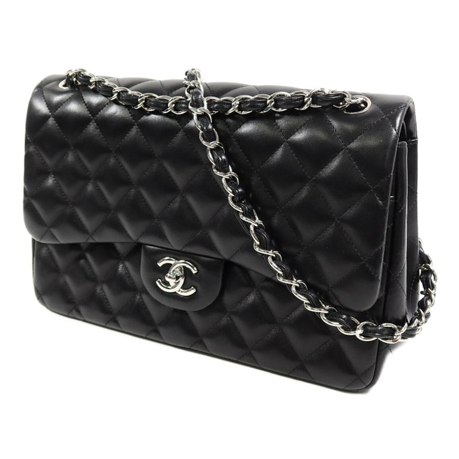 CHANEL 羊皮皮革Large Classic鏈帶肩背袋-1