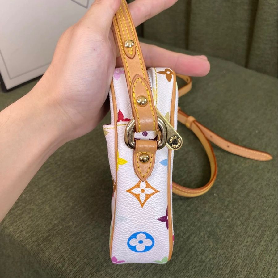 LV 白三彩金豆相機包-4
