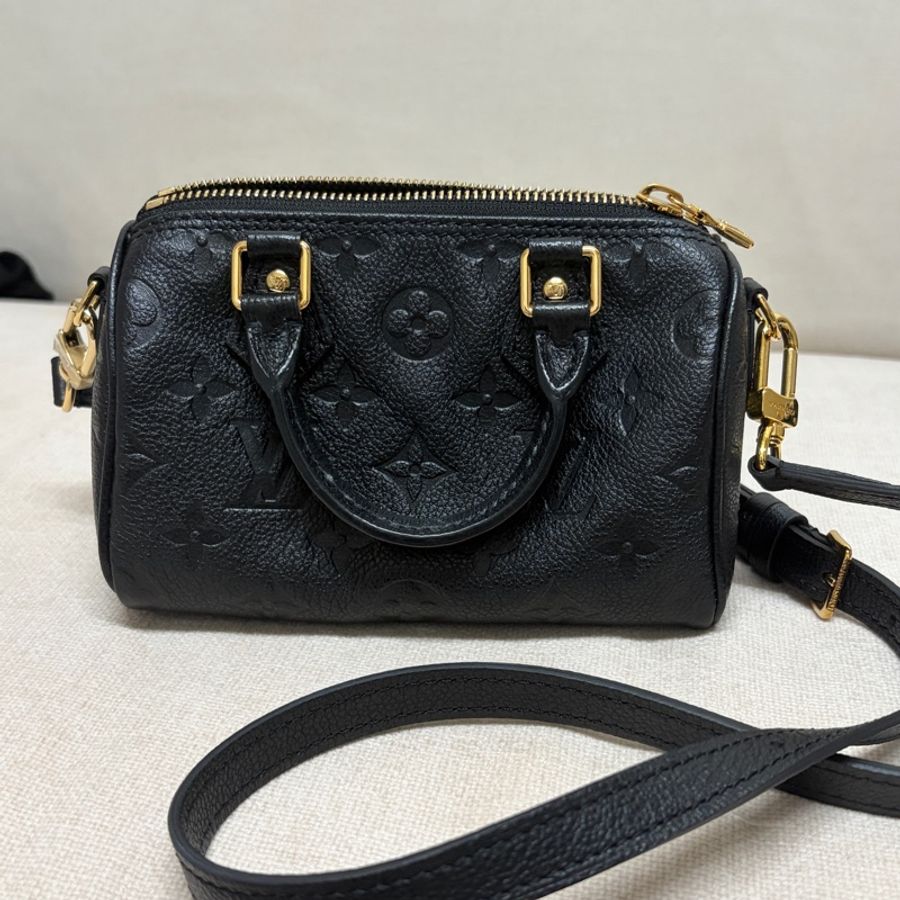 巴黎購入!LV Nano Speedy 黑色壓紋款-5