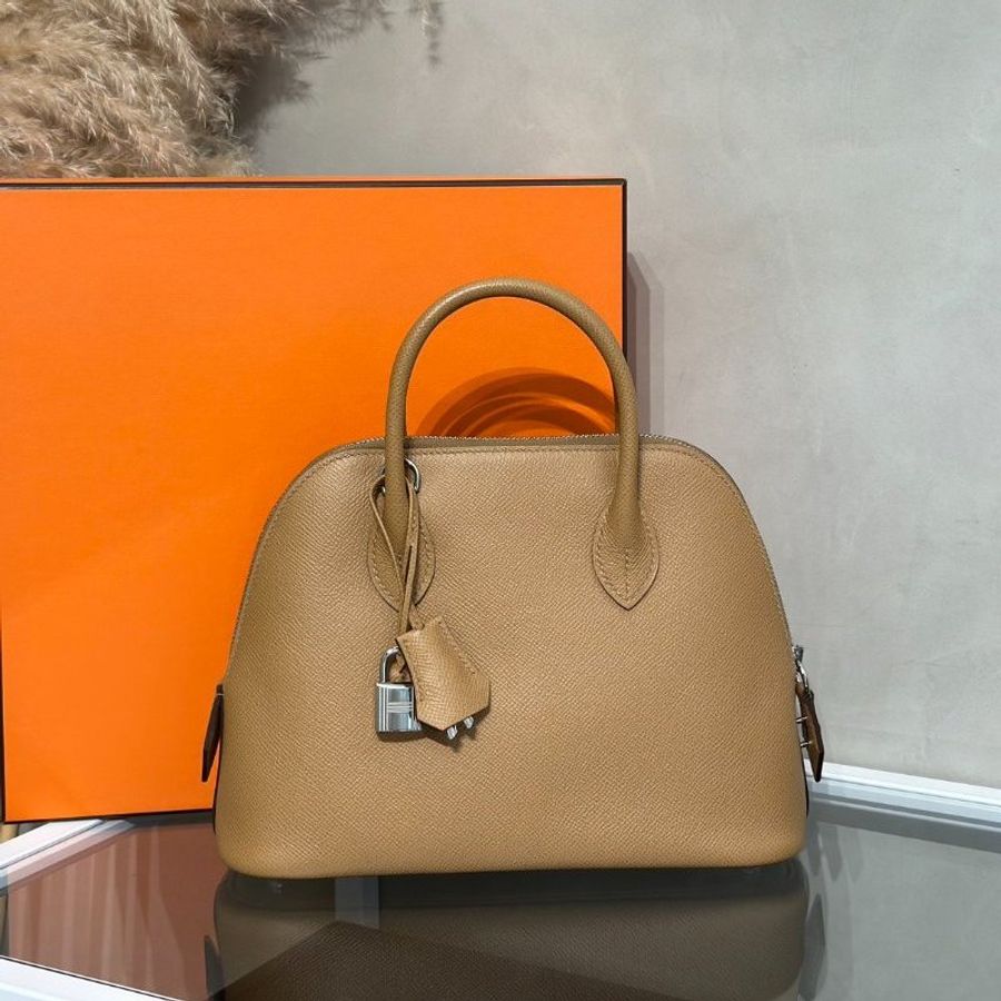 HERMES Bolide 25 - 餅乾銀配編織背帶 U-0