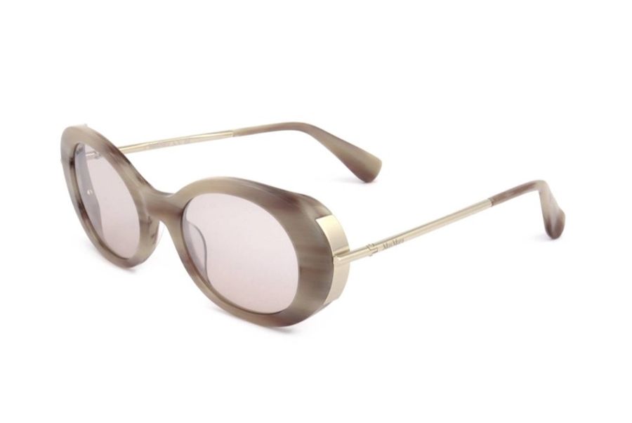 Max Mara 女士 橢圓形太陽鏡51碼橋寬: 2.1cm; 鏡腿長: 13.5cm; 鏡片直徑: 5.1cm-2
