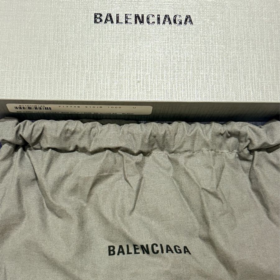 (全新)BALENCIAGA/巴黎世家 皮革壓紋卡夾-7