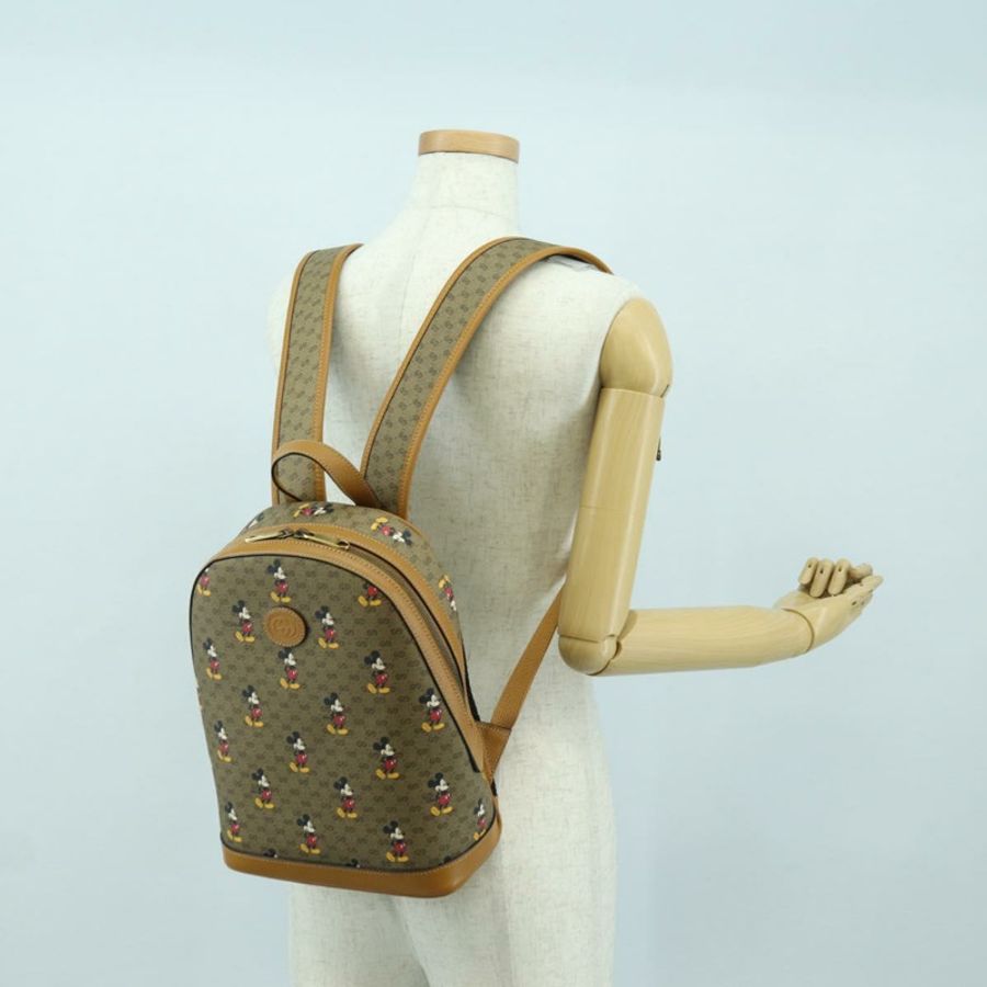 【日本直送】GUCCI Micro GG Supreme Disney 雙肩包 PVC 米色 金色 552884 正品 YKZ1317M-27