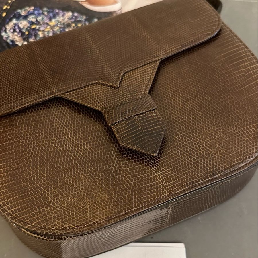💗MYMluxurybag💗 YSL 20cm 稀有皮 古董袋 斜背袋 肩背袋-19