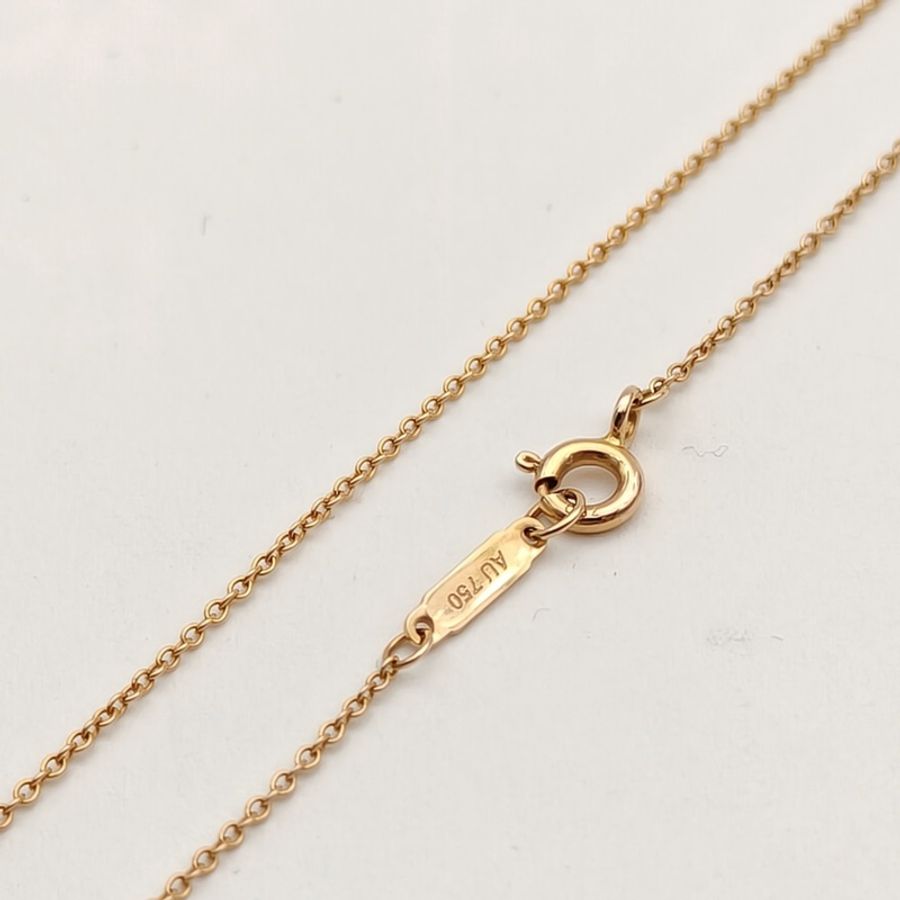 TIFFANY&CO 滿鑽十字架小號18K黃金/鑽石項鏈-3