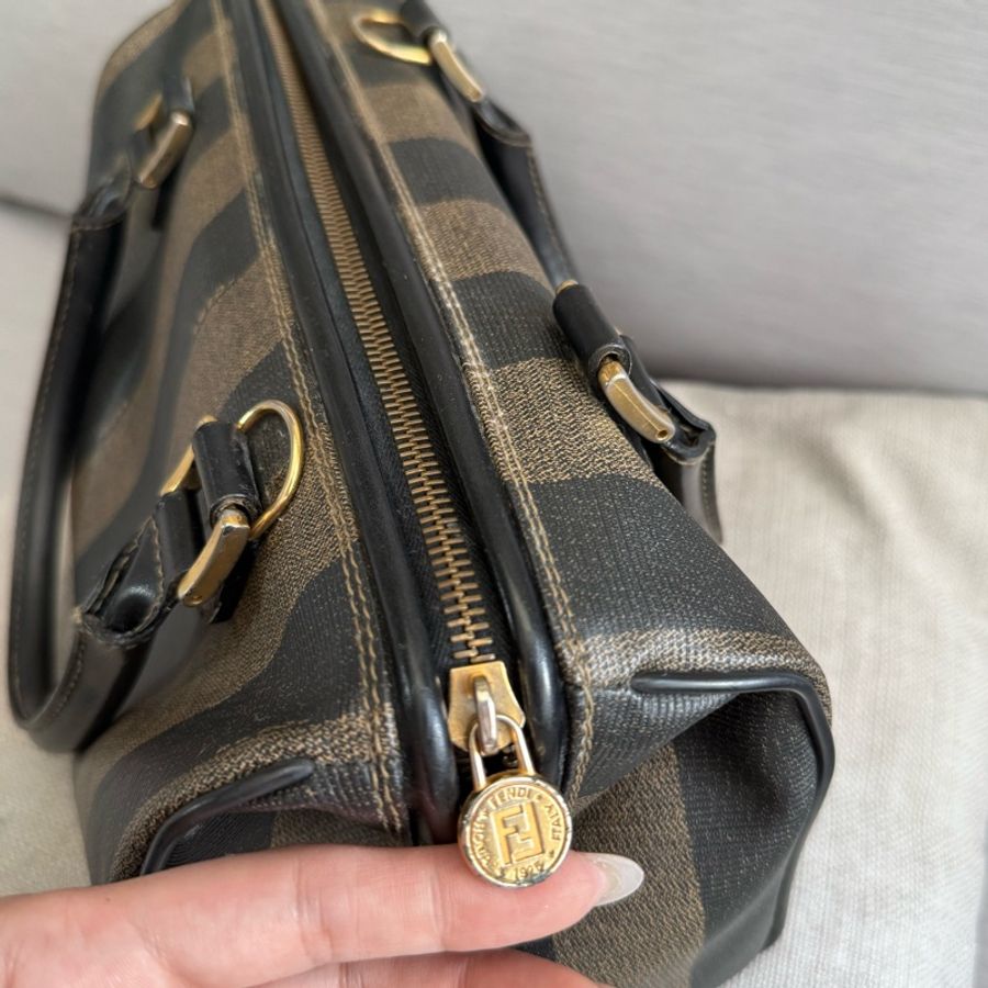 Fendi中古Vintage手提直紋波士頓包-12