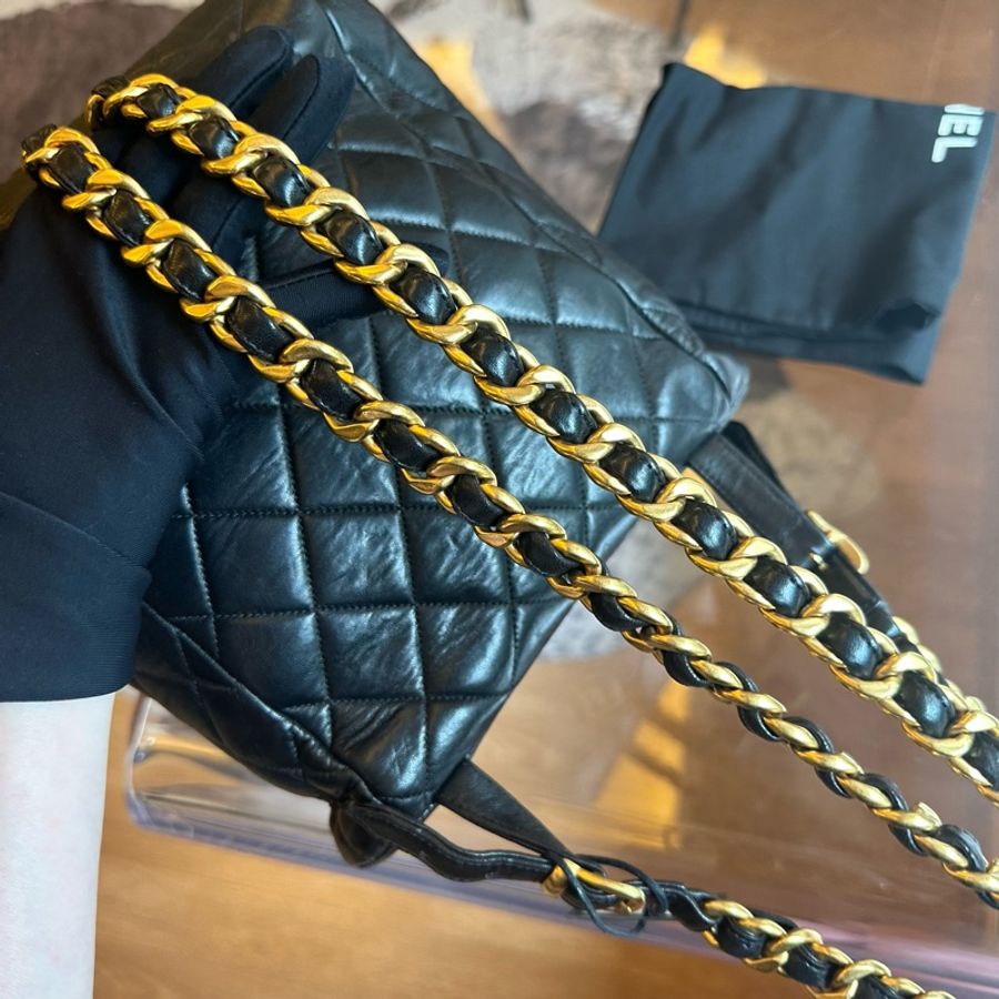 Chanel 香奈兒黑金duma雙肩包-12