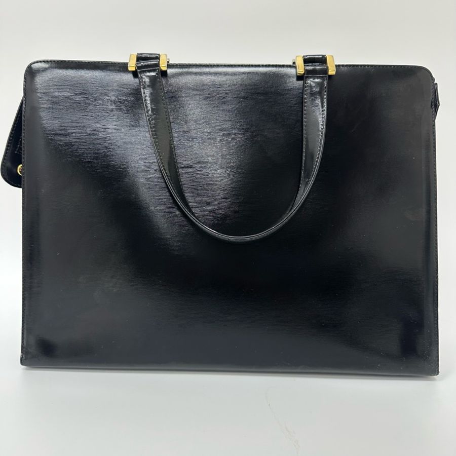 【赫蒂國際精品】YSL 聖羅蘭 黑色皮革托特包 vintage-3