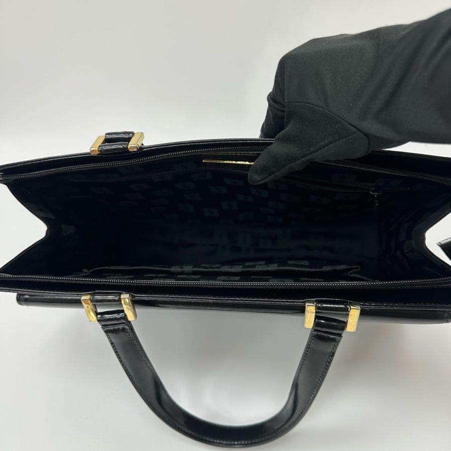 【赫蒂國際精品】YSL 聖羅蘭 黑色皮革托特包 vintage-9
