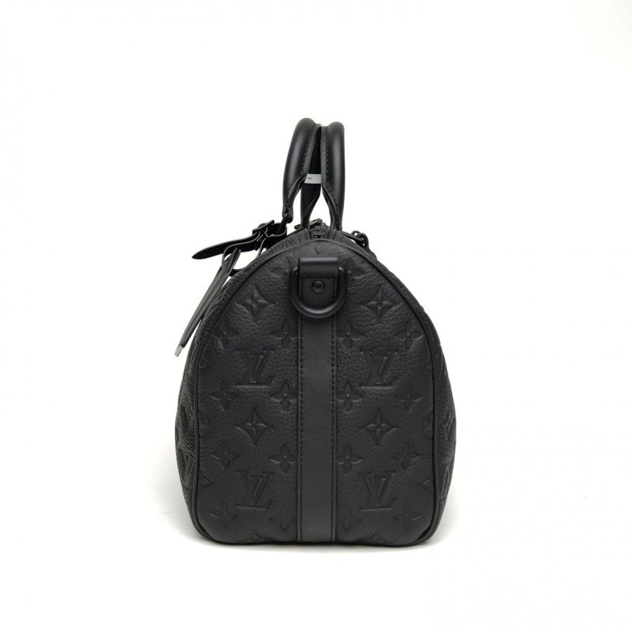 LOUIS VUITTON 黑色牛皮晶片KEEPALL35肩背包-1