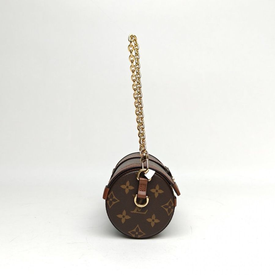 LOUIS VUITTON PAPILLON巴比龍TRUNK鏈條圓桶包老花PVC晶片肩背包-3