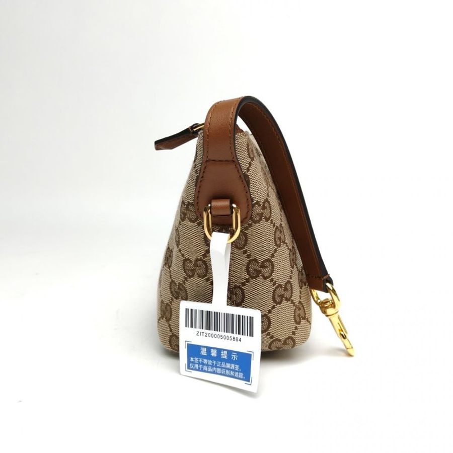 GUCCI 老花帆布金扣vanity飯盒包肩背包-3