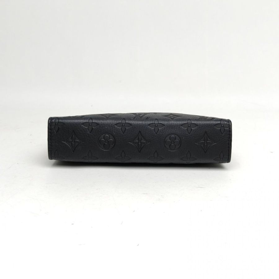 LOUIS VUITTON 黑色牛皮晶片Gaston二合一斜挎包肩背包-4