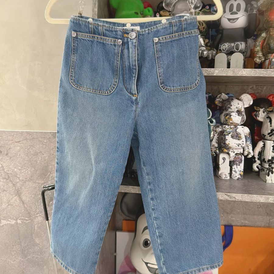 Chanel 印花絲巾+工藝釦牛仔褲👖時髦1+1高級服飾-5