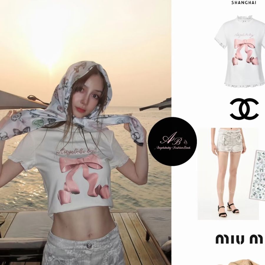 Chanel 印花絲巾+工藝釦牛仔褲👖時髦1+1高級服飾-14
