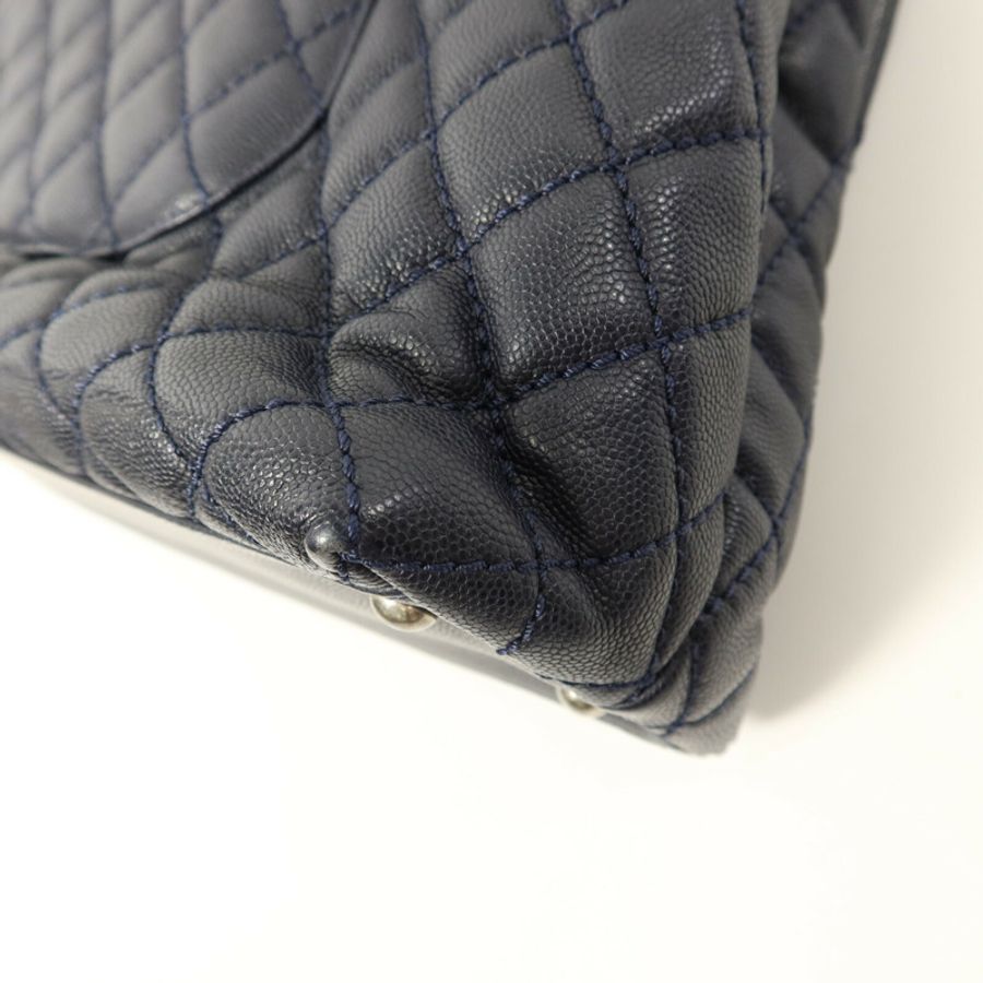 CHANEL 牛皮皮革Coco Handle Large鏈帶手挽肩背兩用袋-13