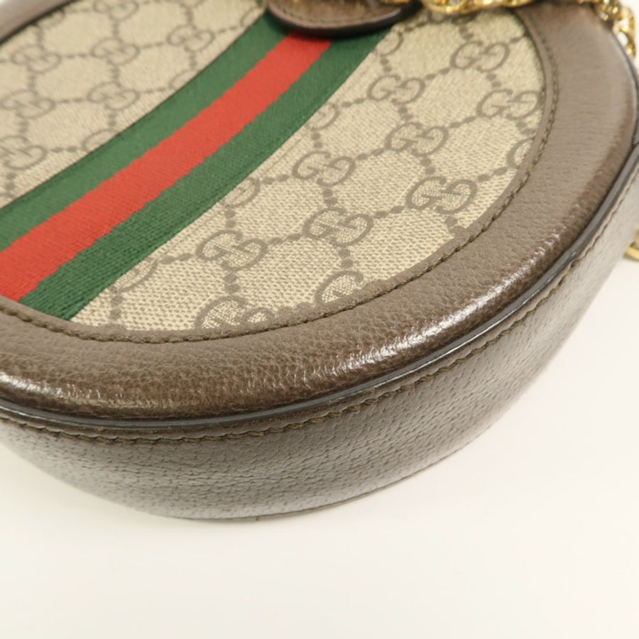 GUCCI 塗層帆布Ophidia鏈帶肩背袋-11
