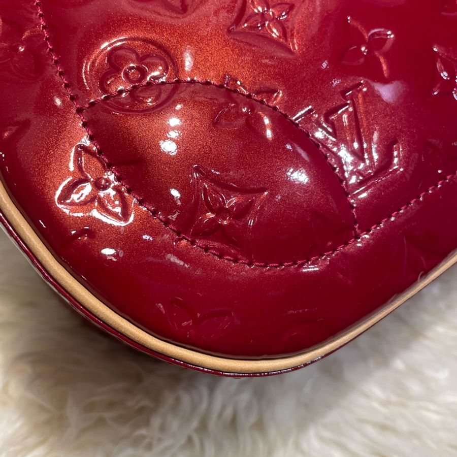 Lv 紅色漆皮保齡球袋-4
