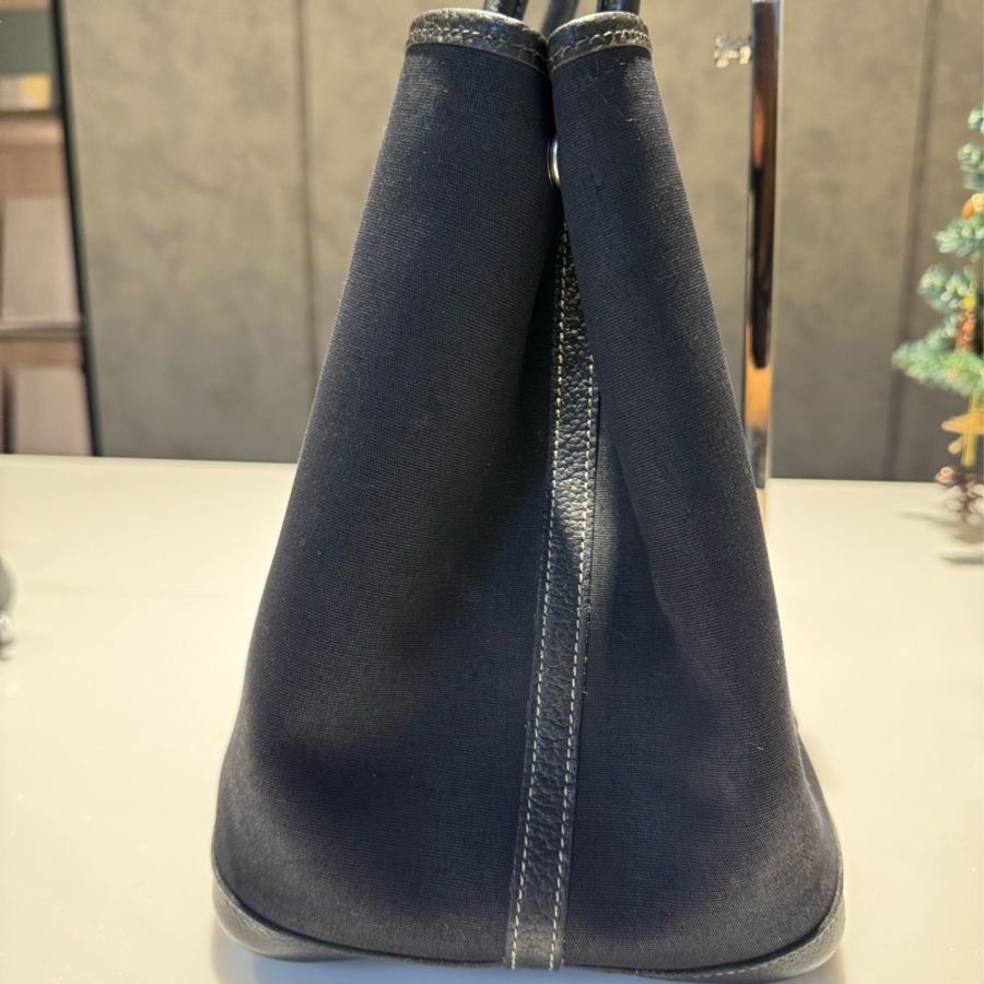 Hermes Garden Party PM黑色帆布-10
