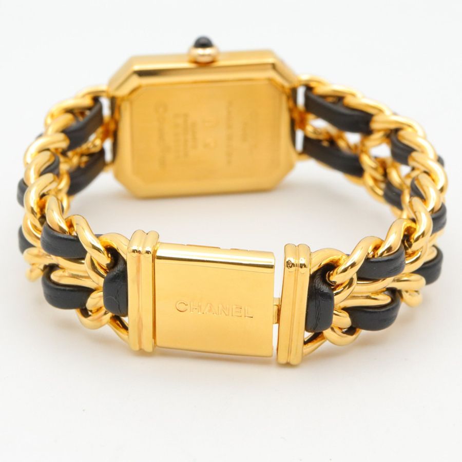 香奈兒 (Chanel) CHANEL Première S 女士腕錶,鍍金 (GP),皮革錶帶,黑色,H0001-3