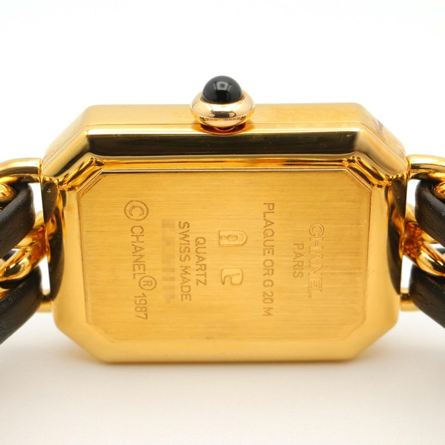 香奈兒 (Chanel) CHANEL Première S 女士腕錶,鍍金 (GP),皮革錶帶,黑色,H0001-4