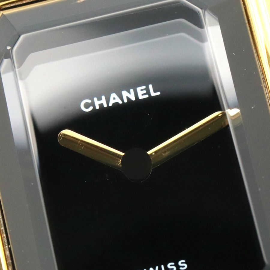 香奈兒 (Chanel) CHANEL Première S 女士腕錶,鍍金 (GP),皮革錶帶,黑色,H0001-7