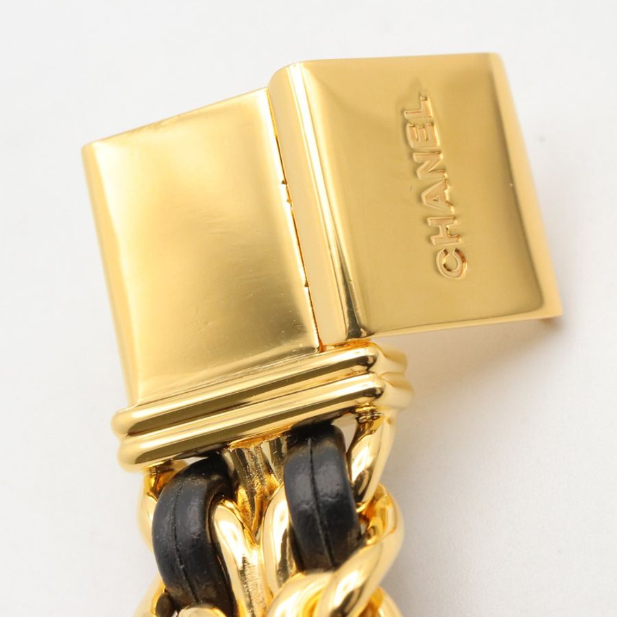 香奈兒 (Chanel) CHANEL Première S 女士腕錶,鍍金 (GP),皮革錶帶,黑色,H0001-12