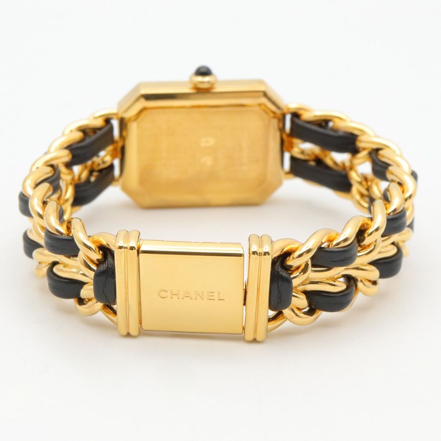 香奈兒 (Chanel) CHANEL Première S 女士腕錶，鍍金 (GP)，皮革錶帶，黑色，H0001-4