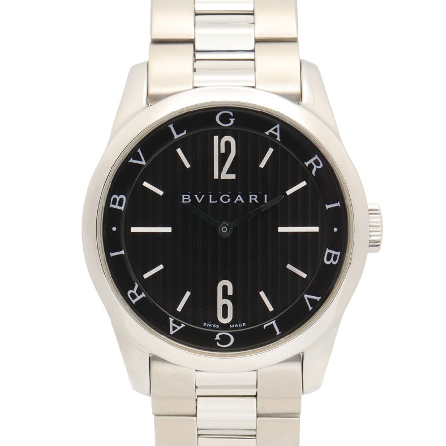 寶格麗 (Bulgari) Solo Tempo 系列腕錶,精鋼材質,男士腕錶,黑色,型號 ST37S-0
