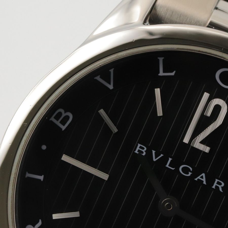 寶格麗 (Bulgari) Solo Tempo 系列腕錶,精鋼材質,男士腕錶,黑色,型號 ST37S-12