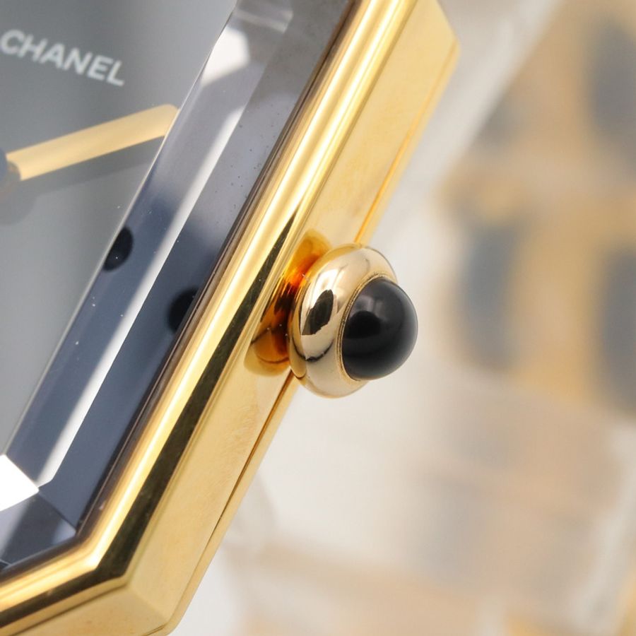 香奈兒 (Chanel) CHANEL Première S 女士腕錶,鍍金 (GP),皮革錶帶,黑色,H0001-6