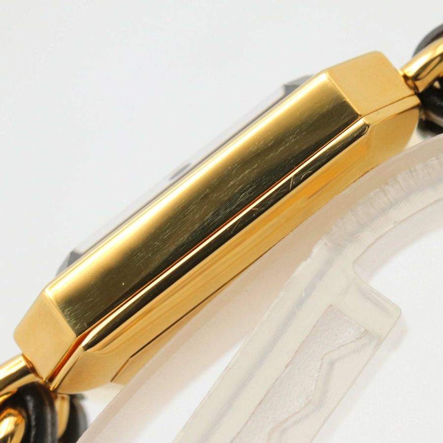 香奈兒 (Chanel) CHANEL Première S 女士腕錶,鍍金 (GP),皮革錶帶,黑色,H0001-10