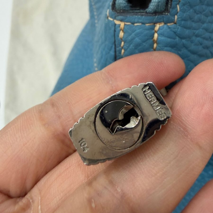 hermes 愛馬仕 bolide 35 松石藍 牛仔藍 保齡包 手提包 肩背包 側背包 斜背包-49