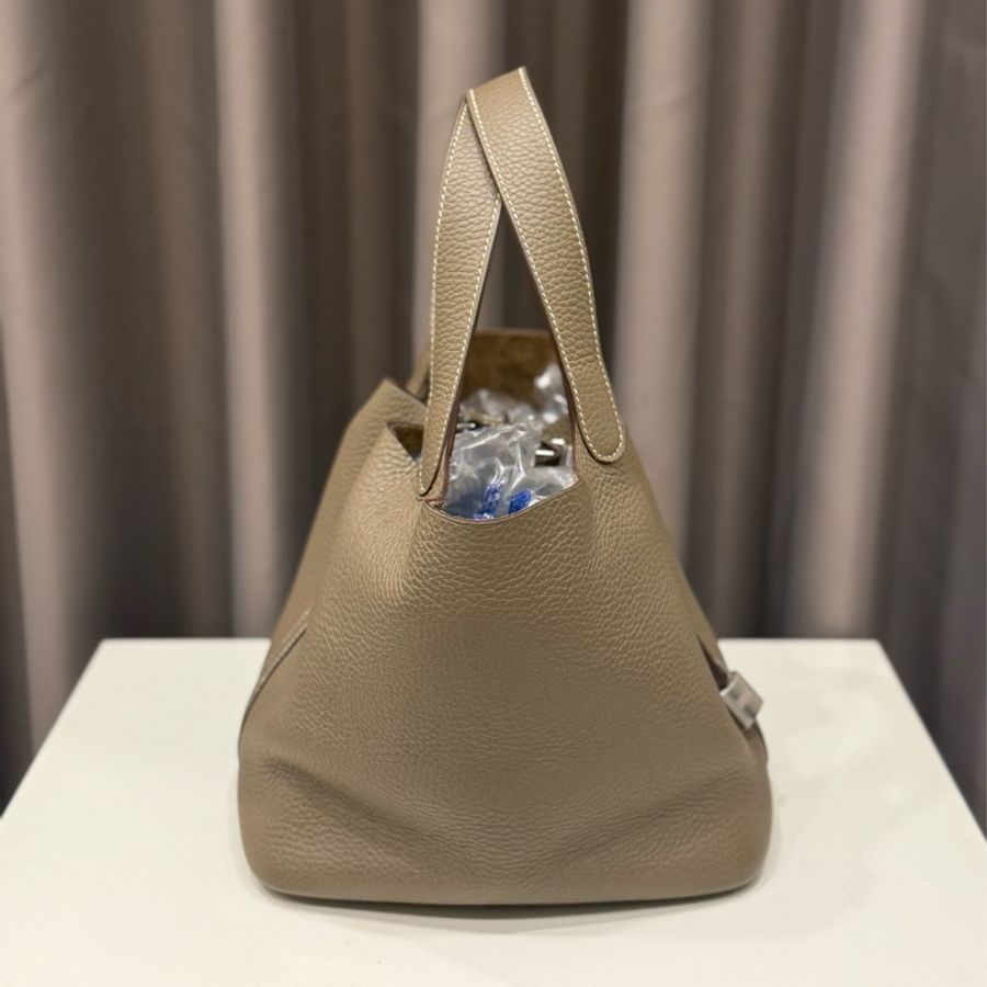 (超級美包🥂)HERMES 愛馬仕 大象灰Picotin 22 MM 菜籃子 W刻 銀扣-2