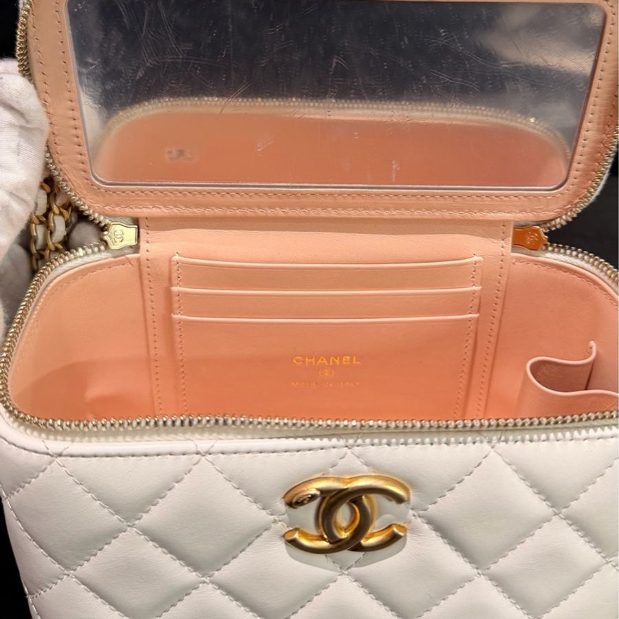 【97新 ✨ 全網最低價!】 Chanel 24C白金 雙金珠 盒子 芯片款16cm (下單前先詢問庫存❗️❗️)-14