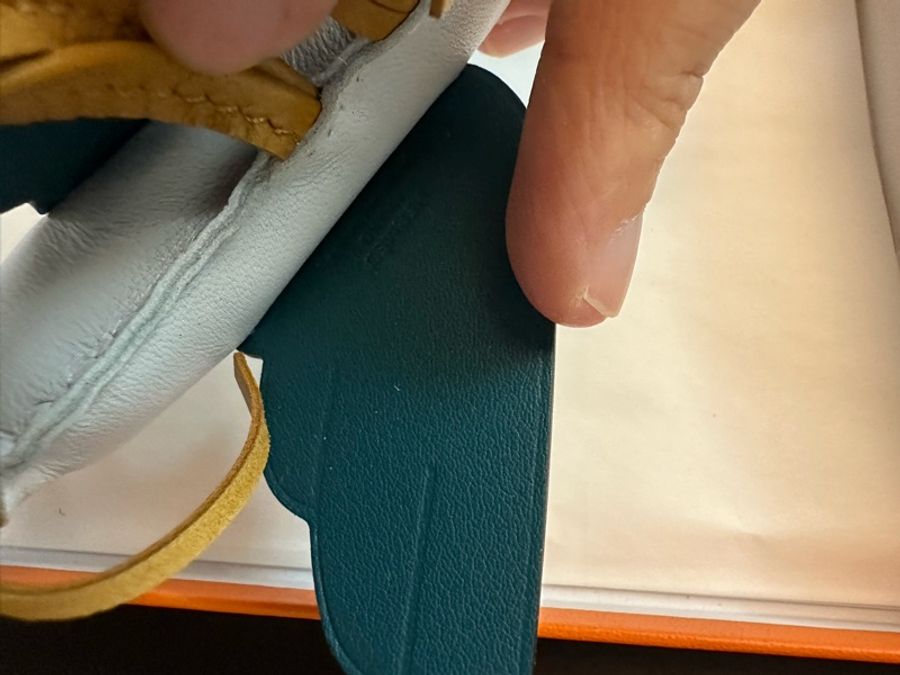 Hermes全新未使用 MM Rodeo 三拼色*藍色中尺寸飛馬-5