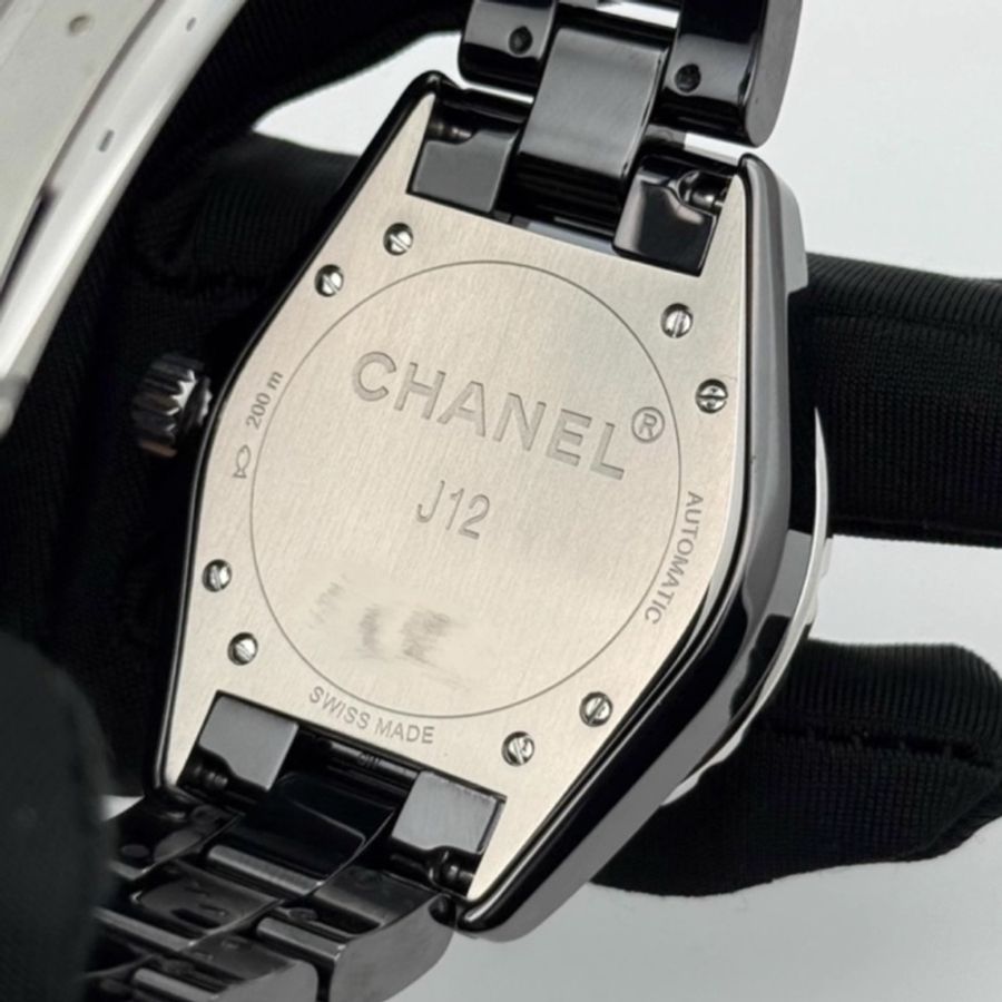 CHANEL香奈兒J12系列黑色滿鑽💎陶瓷自動機械表38mm⌚️-14