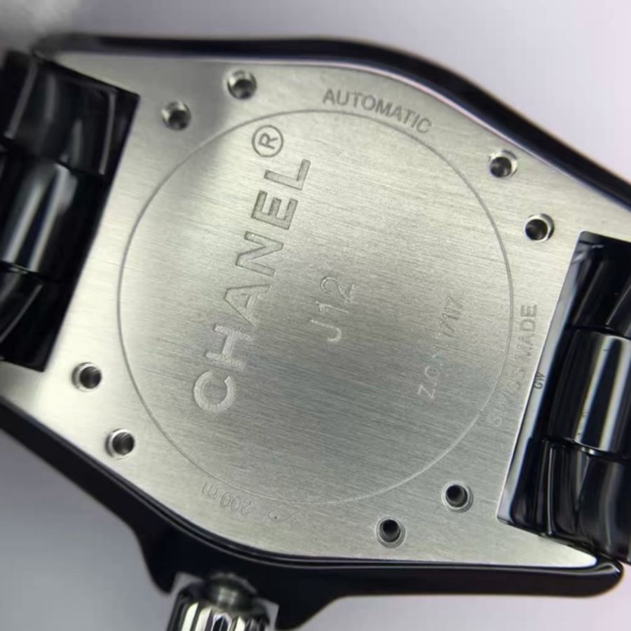 CHANEL香奈兒J12系列黑色滿鑽💎陶瓷自動機械表38mm⌚️-24