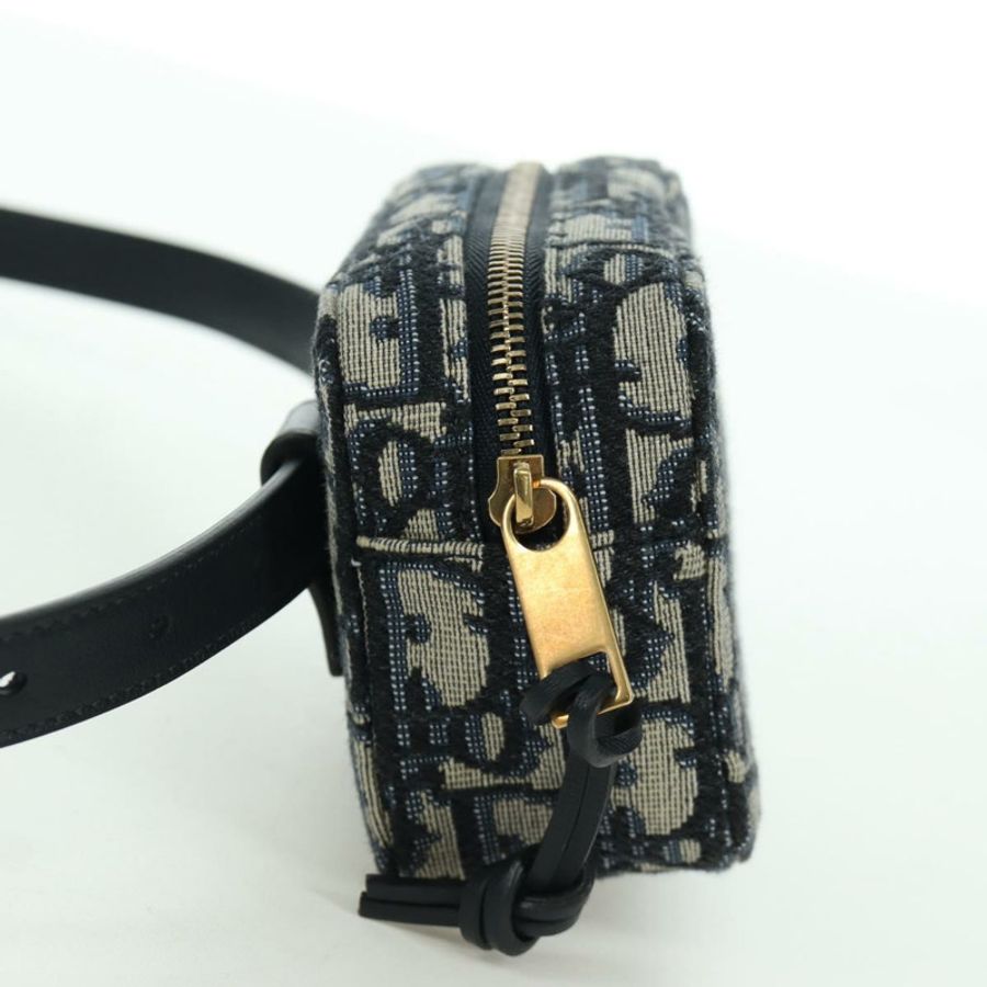 【日本直送】Christian Dior Trotter帆布腰包 海軍藍 金色 正品 BSZ700M-2