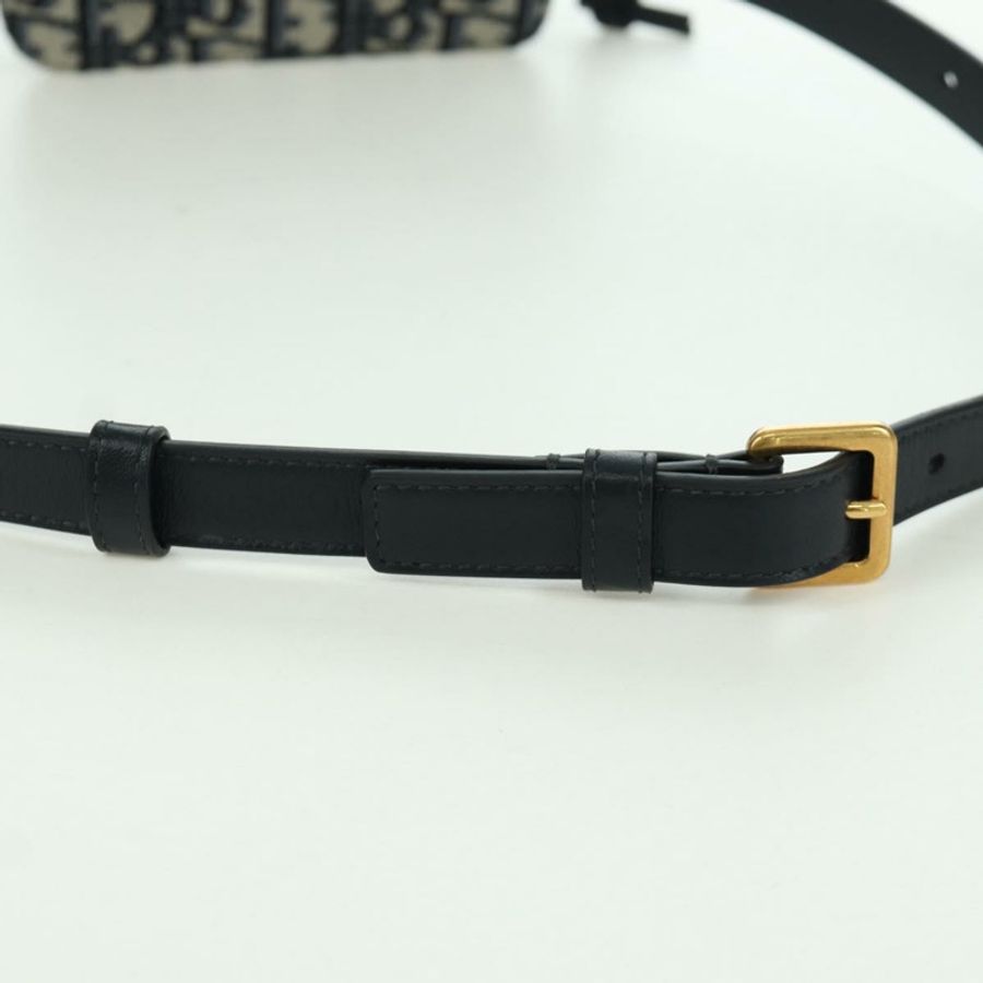【日本直送】Christian Dior Trotter帆布腰包 海軍藍 金色 正品 BSZ700M-7