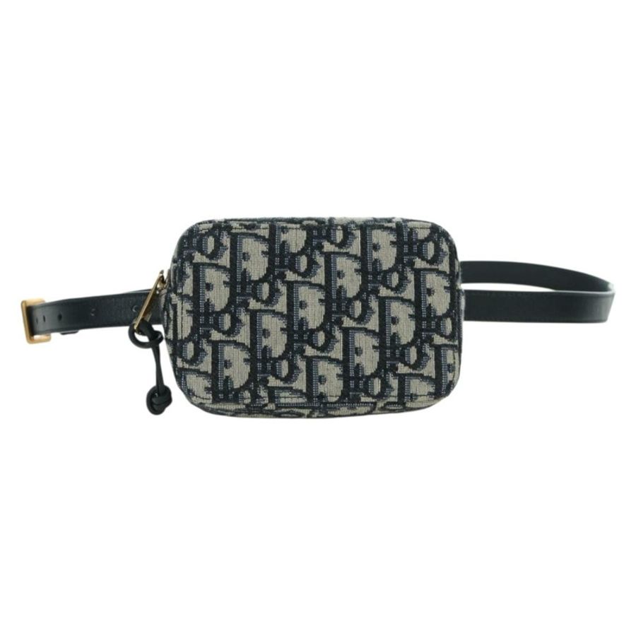 【日本直送】Christian Dior Trotter帆布腰包 海軍藍 金色 正品 BSZ700M-12