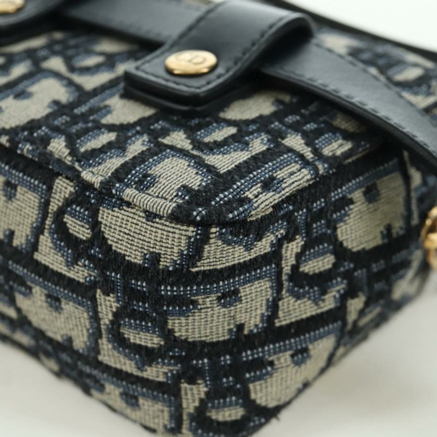 【日本直送】Christian Dior Trotter帆布腰包 海軍藍 金色 正品 BSZ700M-17