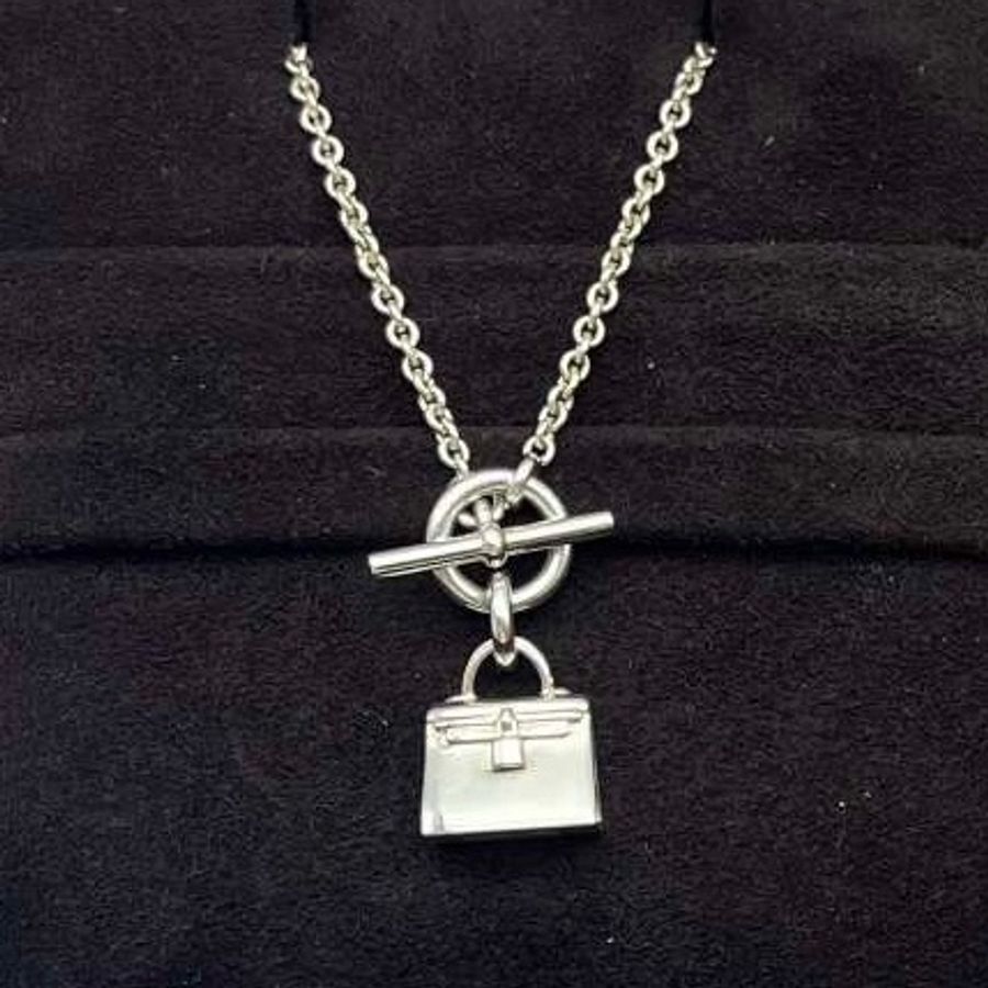 愛馬仕HERMES Kelly Amulettes 925銀 項鍊 女款 附件:內外盒 。-4
