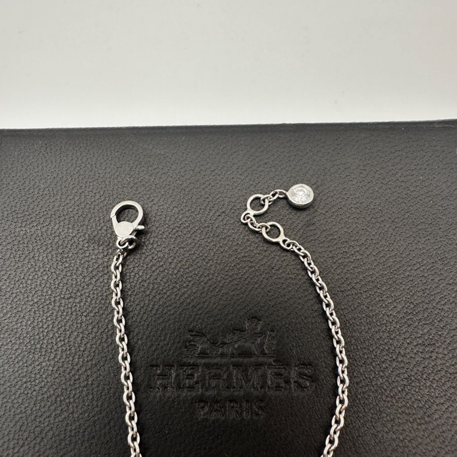 Hermes/愛馬仕 白金滿鑽小Q手鍊22U單鏈無附件 SH碼 超值-5