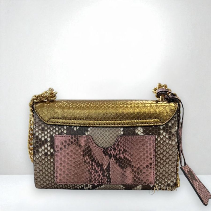 JY0380-GUCCI包包 Padlock 金色蟒蛇皮Shoulder Bag金屬鎖釦下蓋鏈包 409487-3
