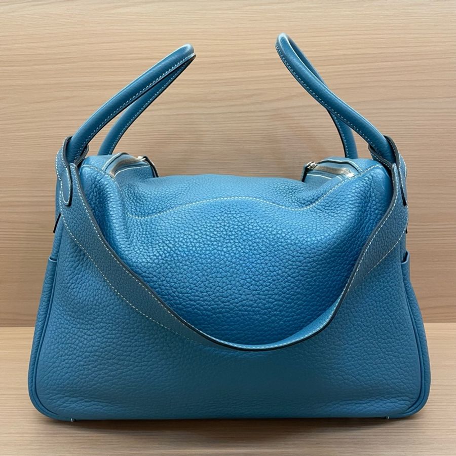Hermes 愛馬仕 LINDY 牛仔藍銀扣 TC 34,2010年 框N 無附件-1