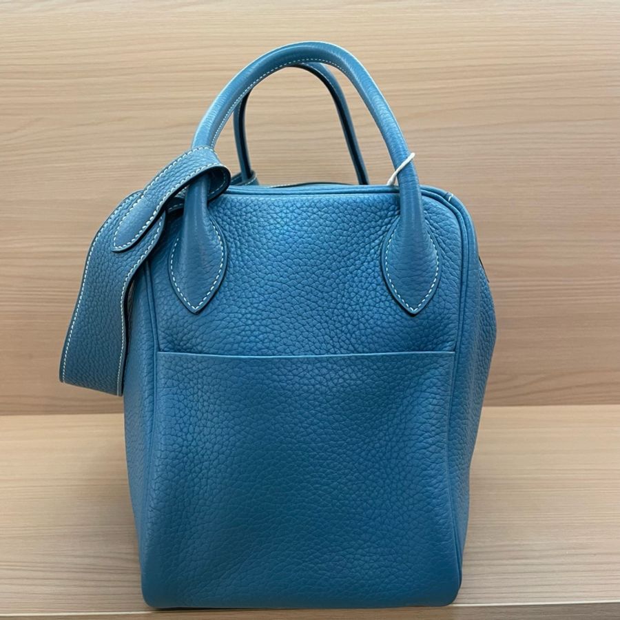 Hermes 愛馬仕 LINDY 牛仔藍銀扣 TC 34,2010年 框N 無附件-3