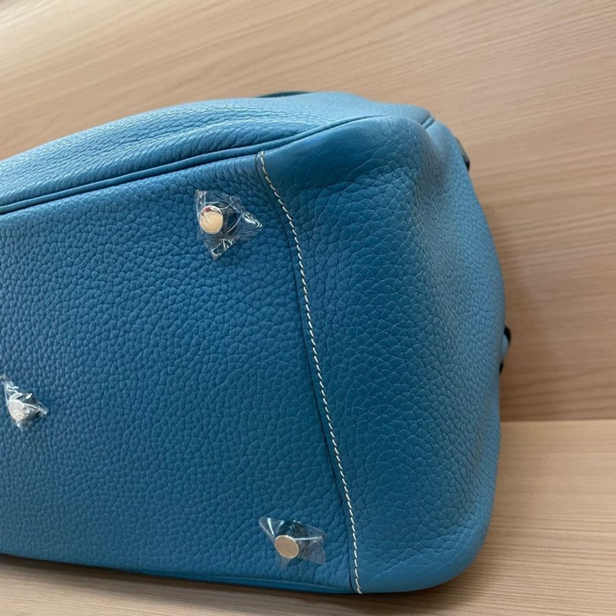 Hermes 愛馬仕 LINDY 牛仔藍銀扣 TC 34,2010年 框N 無附件-7