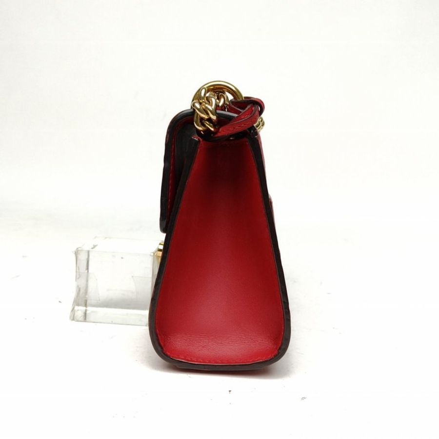 GUCCI Padlock鎖頭包盒子包小號GG壓紋紅色金扣肩背包-1