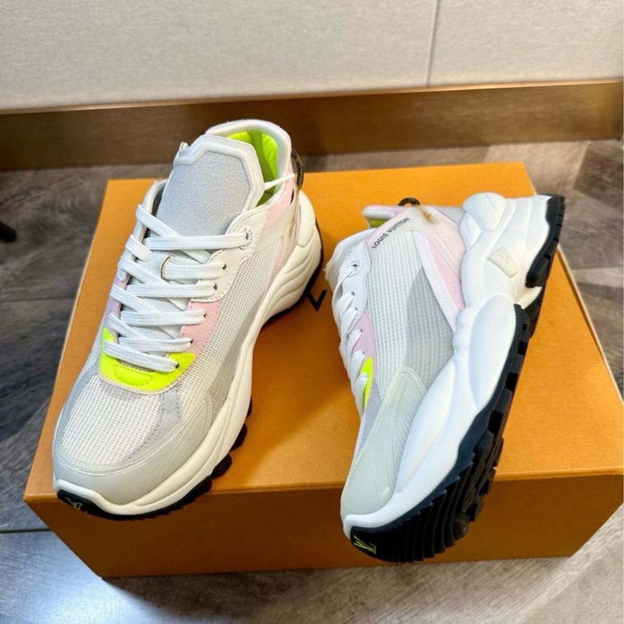 99🆕LV 路易威登 run 55 爆款網眼印花運動鞋 休閒鞋 老爹鞋 運動鞋 仙女配色 增高顯腿長 女款 尺碼:35.5碼-2